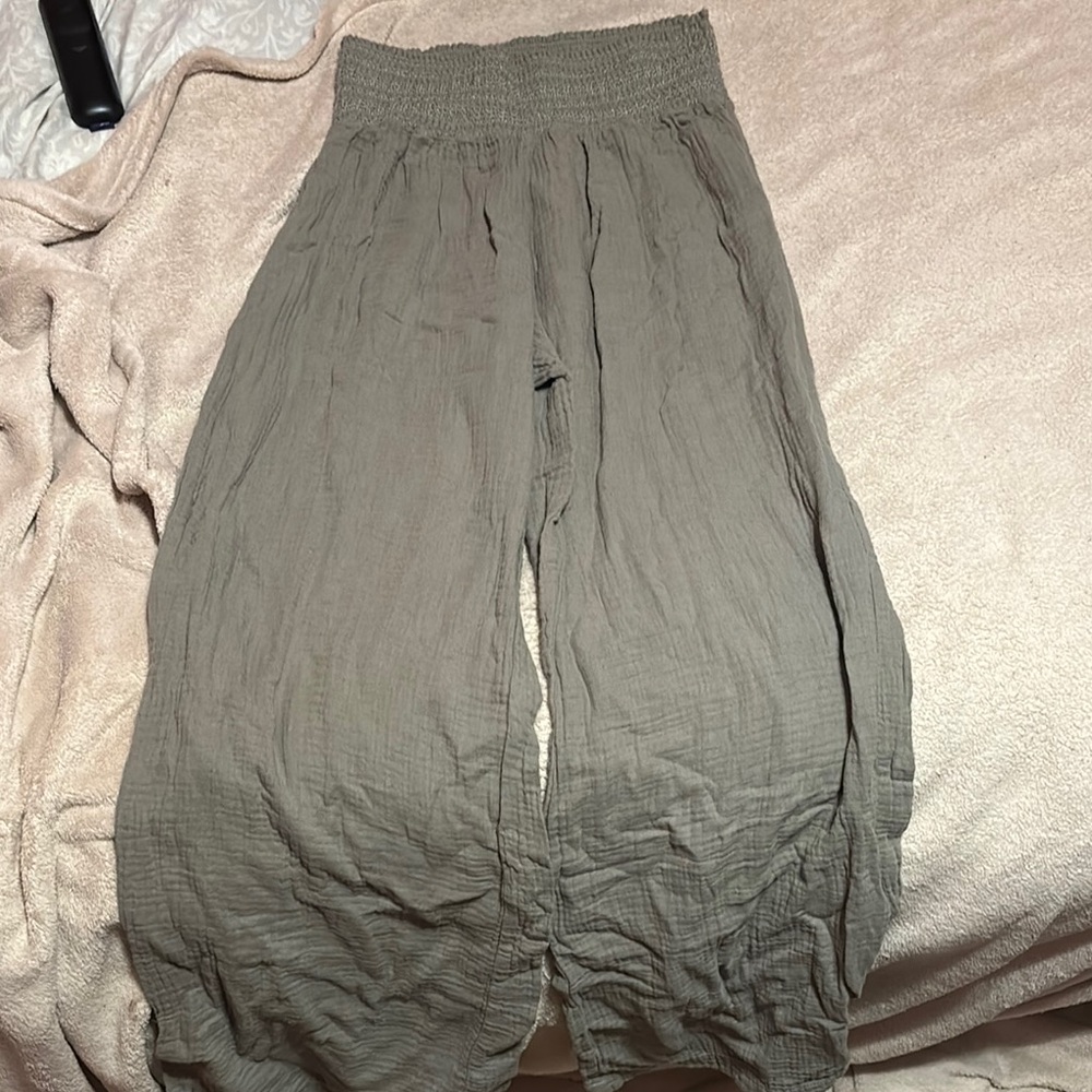 Boho Chic Olive Green Pants